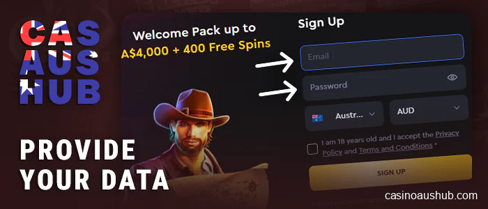 Enter bitcoin casino registration details