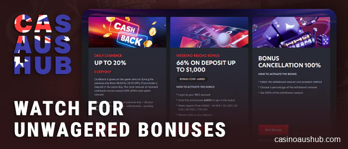 Take a look at the no wagering bonuses at AU online casinos