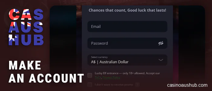 Register an account at a casino with a min deposit