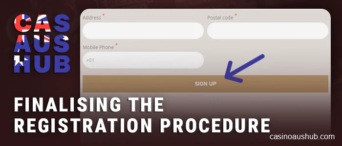 Final signup at the new online casino