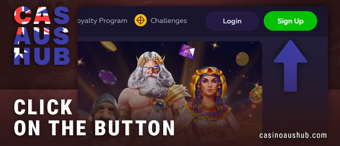 Start your registration in the Playfina Casino menu